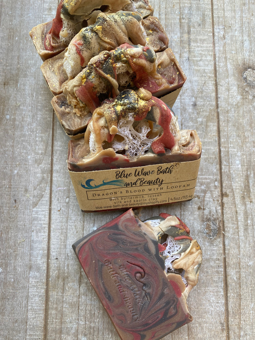 Dragons Blood Cold Process Soap with Loofah